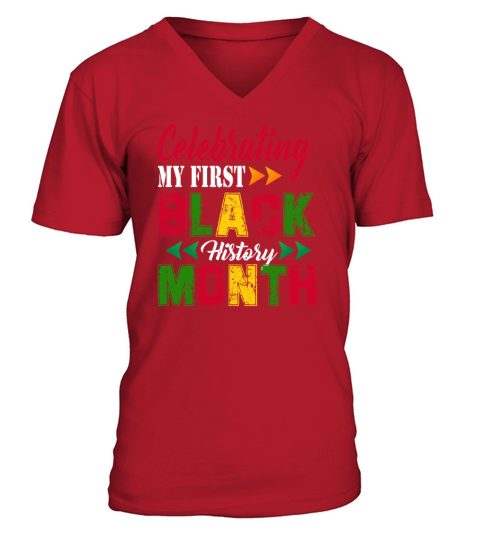 Celebrating My First Black History Month Pride Men's V-Neck T-shirt
