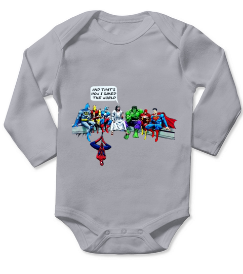 AND THATS HOW I SAVED THE WORLD Long Sleeve Baby One-Piece