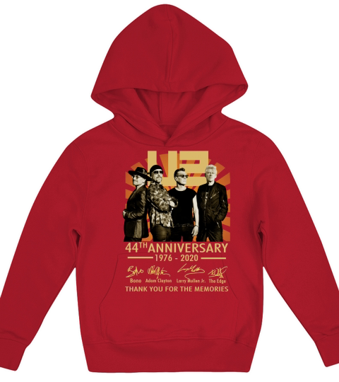 U2 44th anniversary 1976 2020 thank you for the memories signatures Kids Hoodie