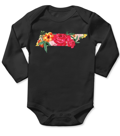 Tennessee Watercolor Flowers Long Sleeve Baby One-Piece