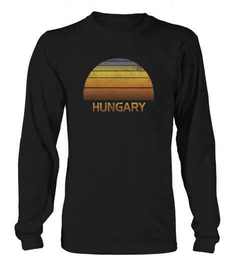 Vintage Sunset Hungary Family Vacation Souvenir Long sleeved Unisex