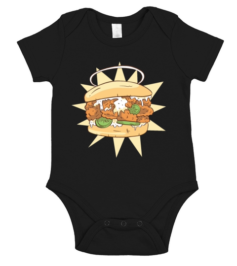Chicken sandwich tasty and delicious fast food Short Sleeve Baby One-Piece