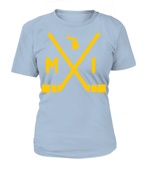 Vintage Michigan Ice Hockey Sticks State Outline Women's T-Shirt