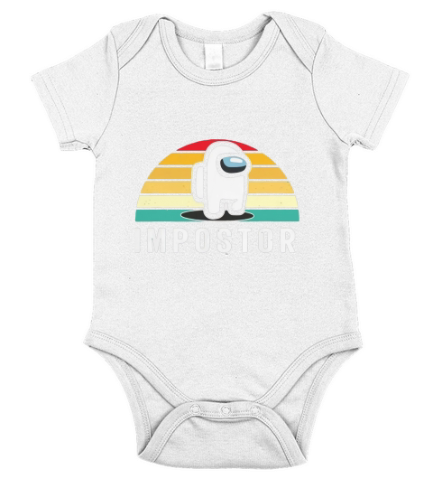 Gaming Meme Impostor Among Game Us Sus Gift Vintage Sunset Short Sleeve Baby One-Piece
