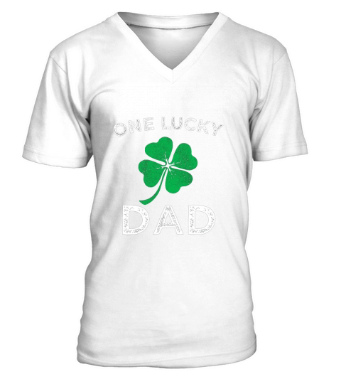 One Lucky Dad St Patricks day retro father gift Men's V-Neck T-shirt