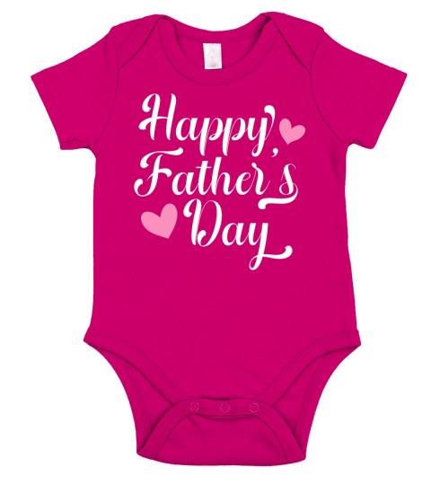 Simple and Elegant Happy Fathers Day Calligraphy Short Sleeve Baby One-Piece