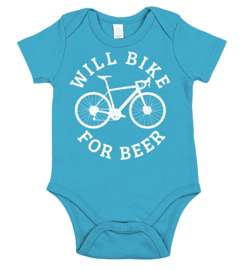 Will Bike For Beer Cycling Funny Cyclist Gift Short Sleeve Baby One-Piece