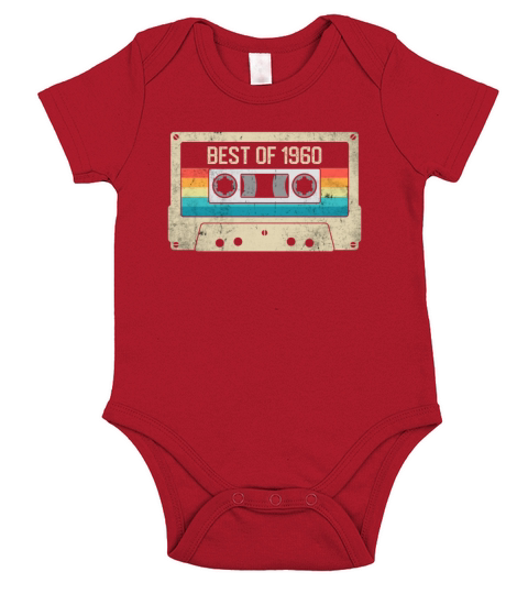 Born 1960 60th Birthday Gift 60 Year Old Short Sleeve Baby One-Piece