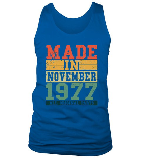 1977 Birthday November Vintage Saying Men's Tank Top