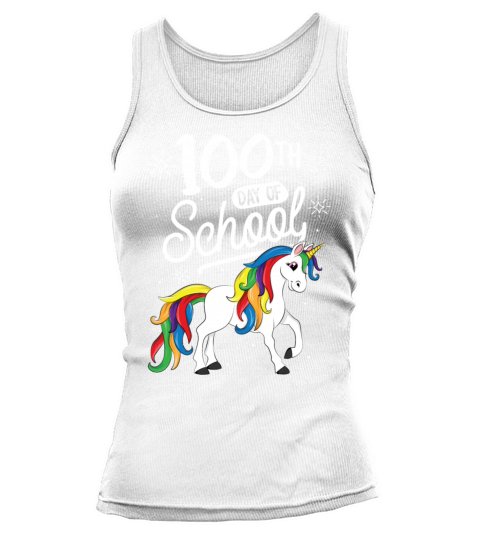 100 Days of School Unicorn TShirt for Girls Women's Tank Top