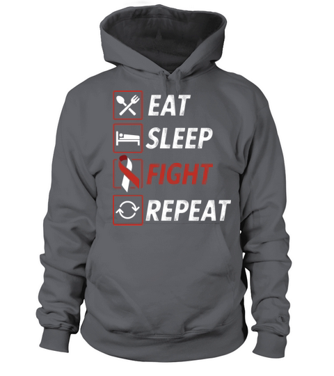 Eat sleep fight repeat ribbon head and neck cancer Men's Hoodie