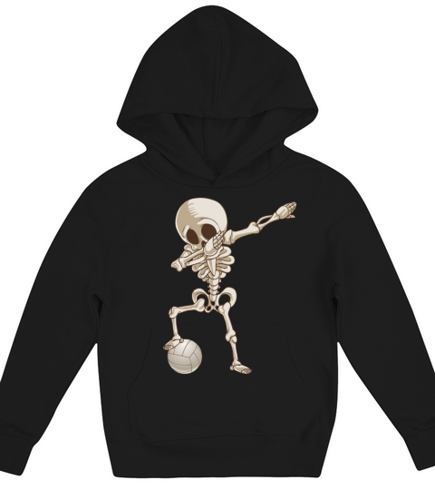 Volleyball Skeleton Dabbing Kids Hoodie