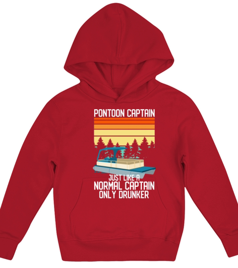 Funny Vintage Retro Pontoon Captain Drunker Kids Hoodie