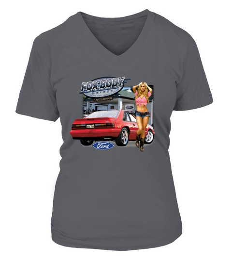 FoxBody Garage Black V-neck T-Shirt Woman