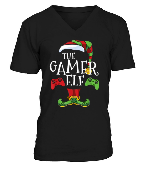 The Gamer Elf 2020 Family Matching Christmas Men's V-Neck T-shirt