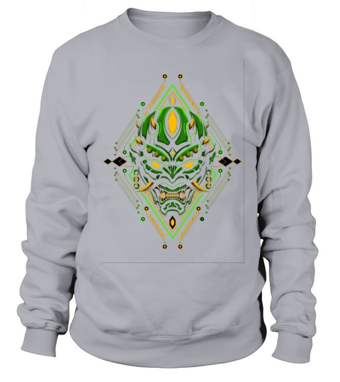 Japanese Ronin demon green with horn Women's Sweatshirt