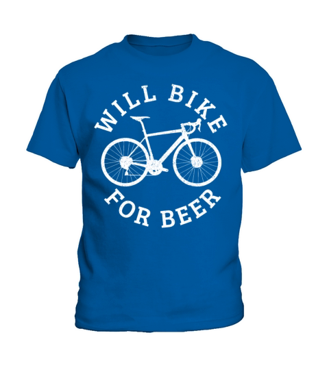 Will Bike For Beer Cycling Funny Cyclist Gift Kids T-Shirt