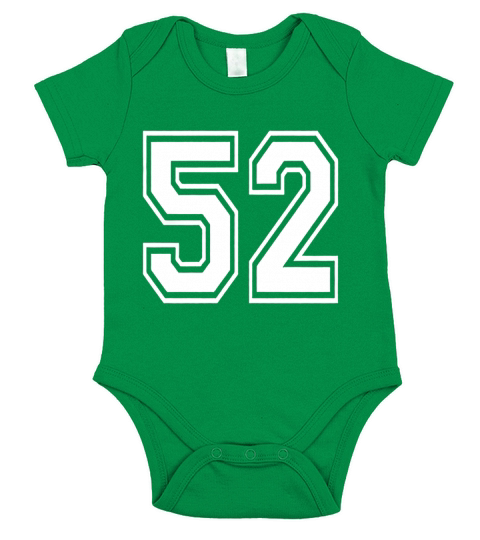 52 Sports Team School Numbers on Front T-Shirt Jersey Short Sleeve Baby One-Piece