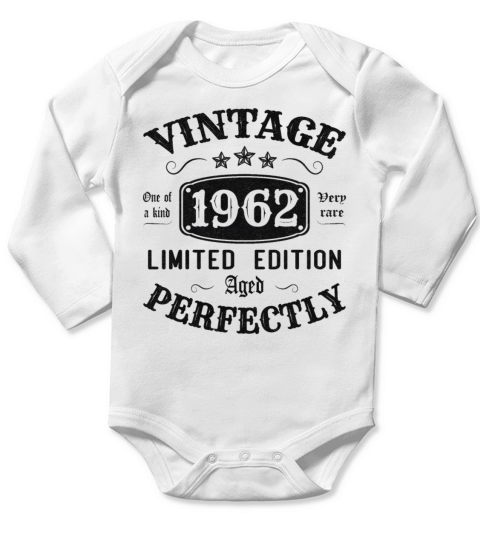 Vintage 1962 Limited Edition Aged Perfectly Long Sleeve Baby One-Piece