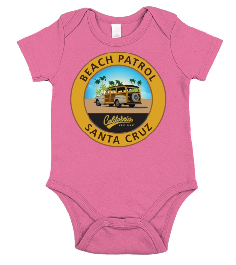 Santa Cruz Woody Beach Patrol California Short Sleeve Baby One-Piece