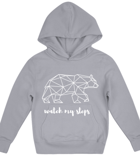 Bear geometrie watch my steps weiss Zeichenflaeche Kids Hoodie