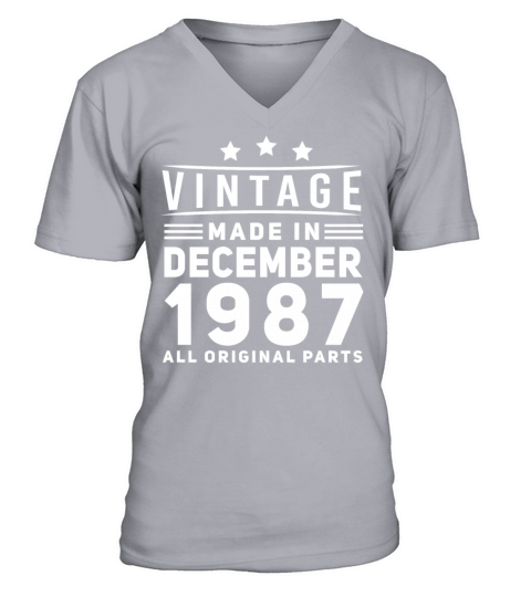 Gift Idea Vintage 1987 December Men's V-Neck T-shirt