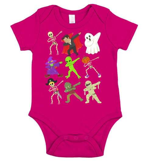 Halloween Dabbing Short Sleeve Baby One-Piece