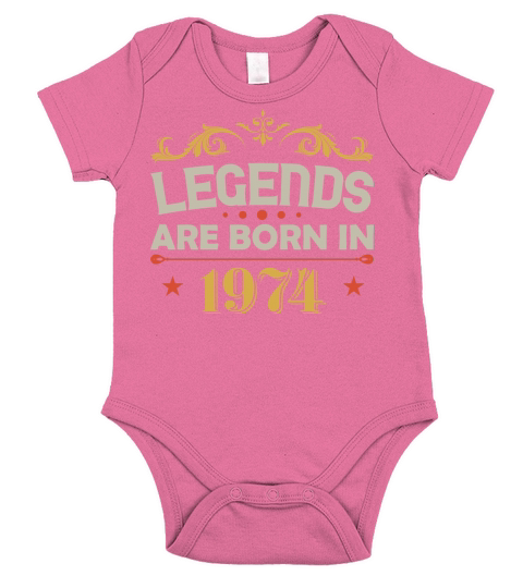 Legends were born 1974 birthday Short Sleeve Baby One-Piece