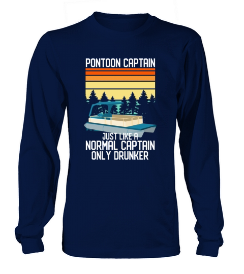 Funny Vintage Retro Pontoon Captain Drunker Women's Long Sleeve
