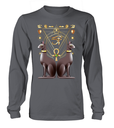 Egyptian Cat Horus Eye Ankh Sacred Geometry Women's Long Sleeve