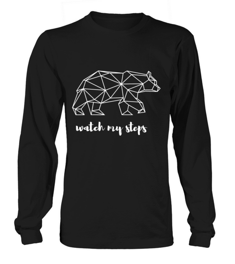Bear geometrie watch my steps weiss Zeichenflaeche Women's Long Sleeve