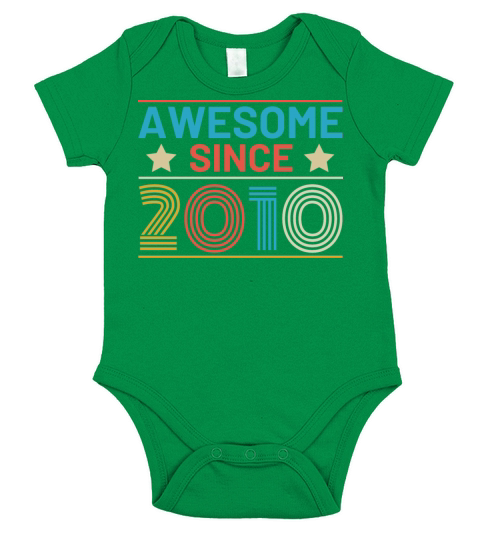 Awesome Since 2010 Retro Birthday Gift Ideas Short Sleeve Baby One-Piece