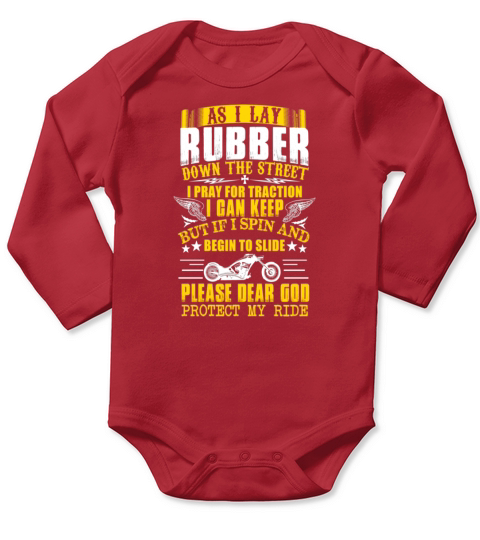 As I Lay Rubber Down The Street  Drag Racing T Long Sleeve Baby One-Piece