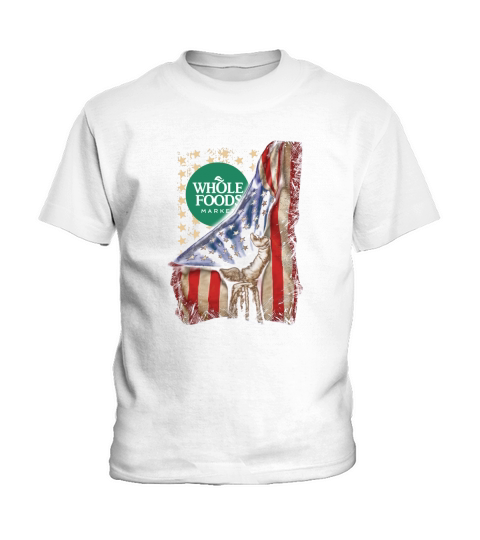 Whole Foods Market inside American Flag Happy Independence Day shirtc Kids T-Shirt