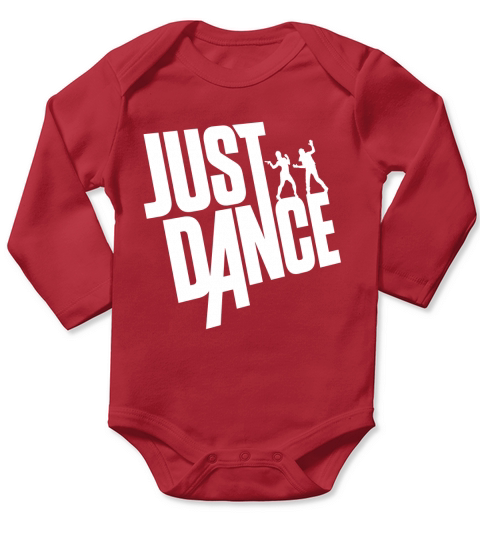 Just Dance White Text Long Sleeve Baby One-Piece