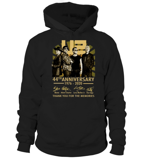 U2 44th anniversary 1976 2020 thank you for the memories signatures Hoodie Unisex