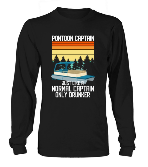 Funny Vintage Retro Pontoon Captain Drunker Men's Long Sleeve