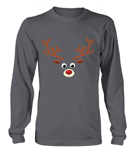 Merry Christmas Reindeer Face - Red Nose Rudolph Reindee Women's Long Sleeve
