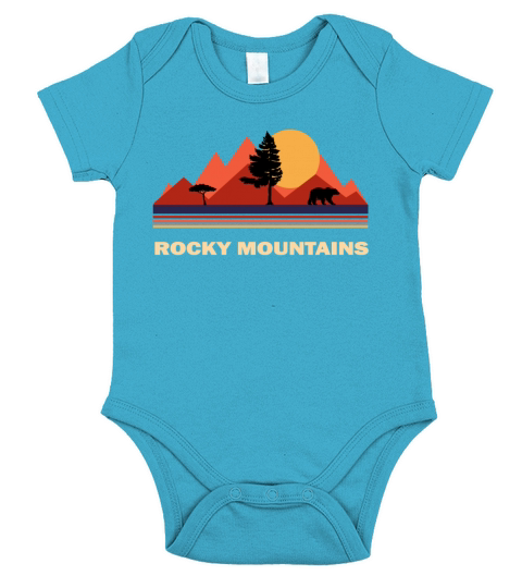 rocky mountains Short Sleeve Baby One-Piece