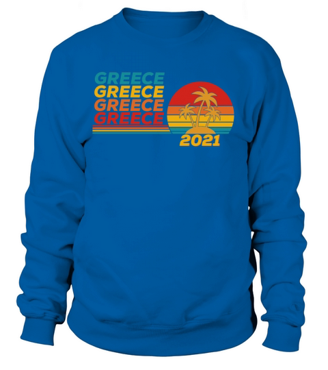 Greece 2021 retro sunset palm trees Island Spain Women's Sweatshirt