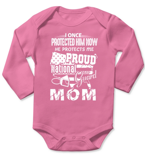 PROUD NATIONAL GUARD MOM SHIRT Long Sleeve Baby One-Piece