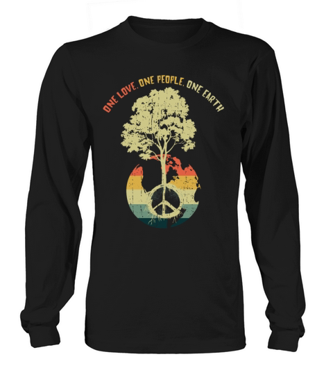 Retro Vintage People Planet Save World Earth Day Long sleeved Unisex