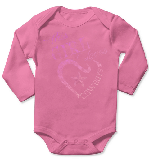 This Girl Loves Cowboys Dallas Texas Design120 Long Sleeve Baby One-Piece