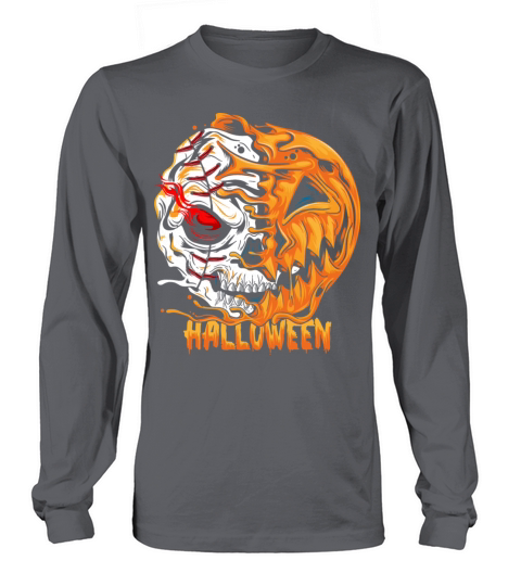 Baseball Player Halloween Pumpkin Skeleton Men's Long Sleeve