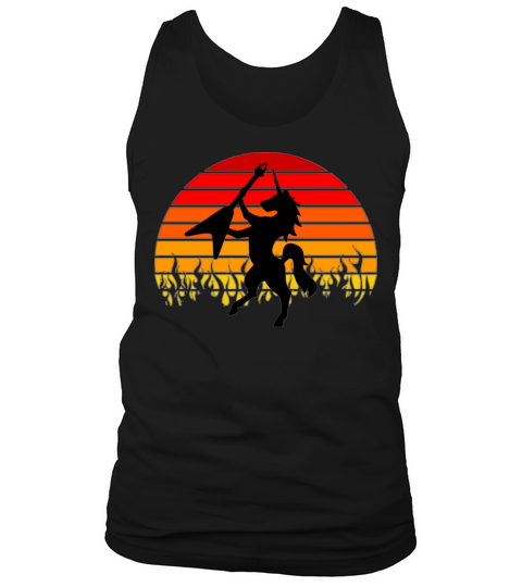 black guitarist unicorn rainbow Men's Tank Top
