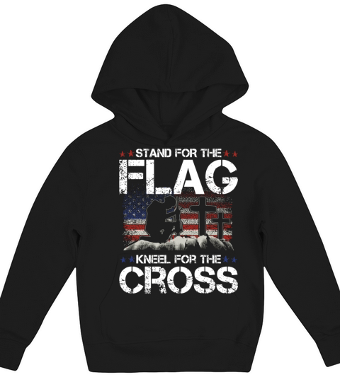 I Stand For The Flag Kneel For The Cross Christian Kids Hoodie