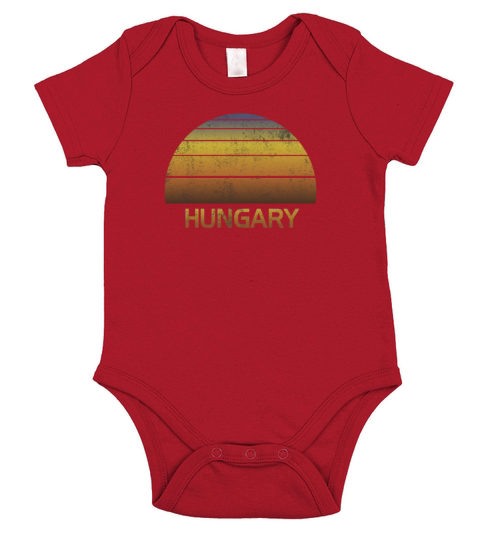 Vintage Sunset Hungary Family Vacation Souvenir Short Sleeve Baby One-Piece