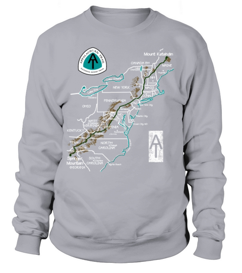 Appalachian National Scenic Trail Map AT Map Women's Sweatshirt