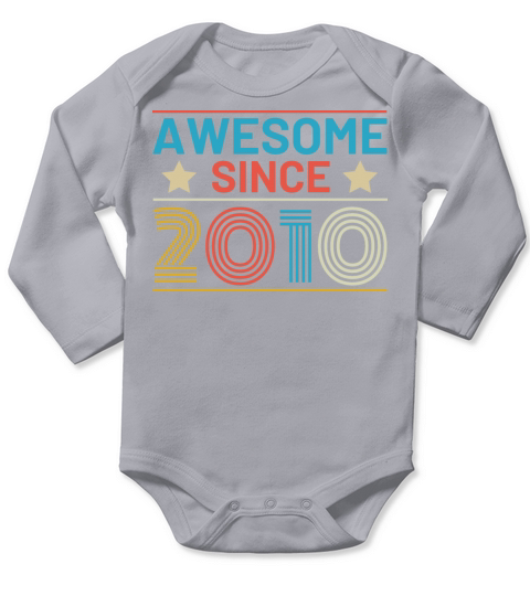 Awesome Since 2010 Retro Birthday Gift Ideas Long Sleeve Baby One-Piece