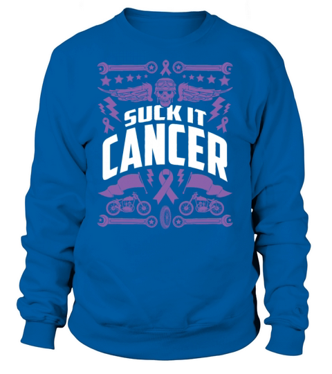 Suck It Cancer Motorcycle Biker Graphic Women's Sweatshirt